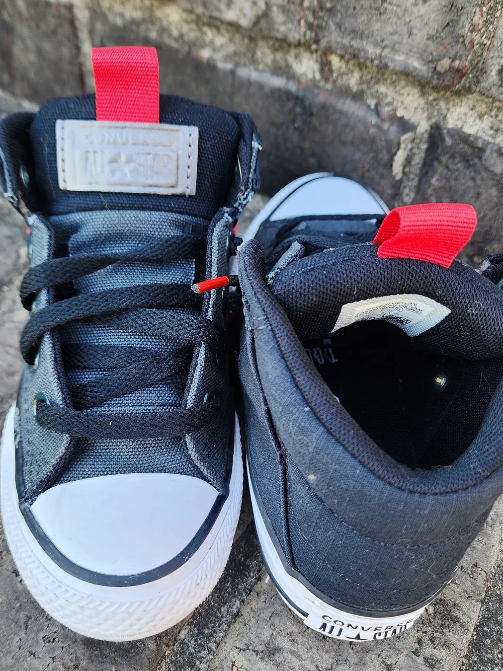 Converse Kids Black and Gray High-Top Canvas Sneakers
